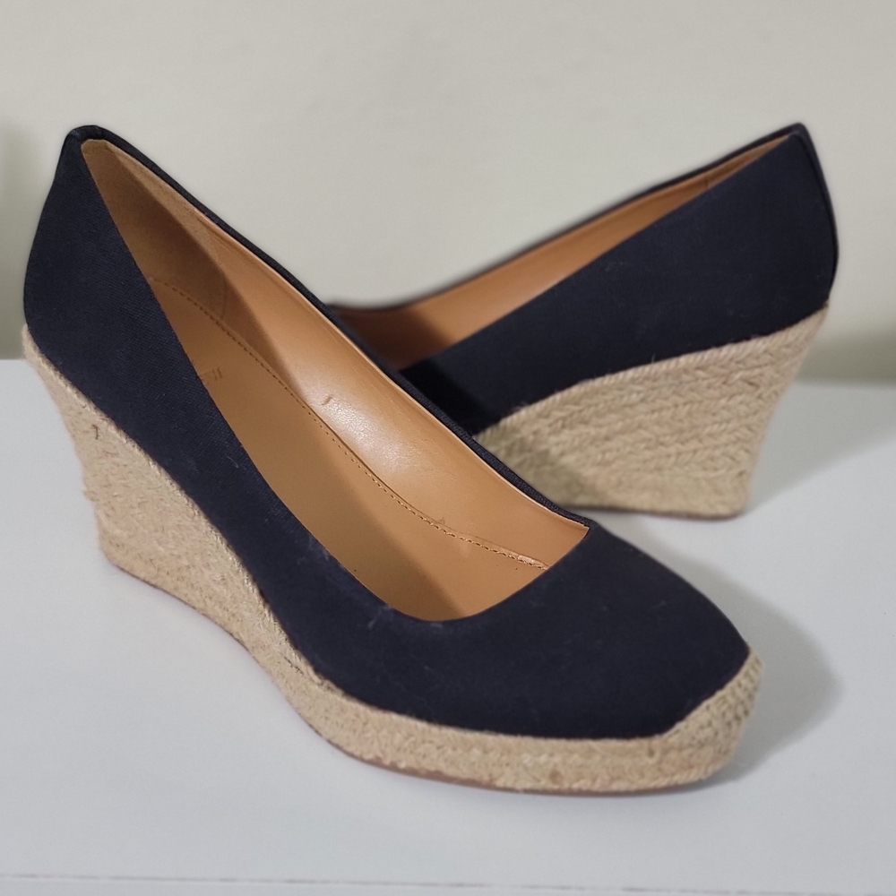 J . CREW Blue Wedges shoes size 7